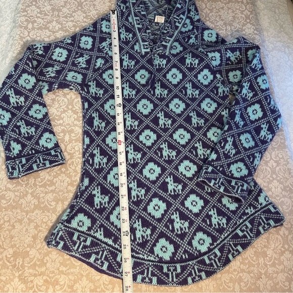 Peruvian Knit Alpaca Hooded Pullover Sweater - Picture 8 of 10